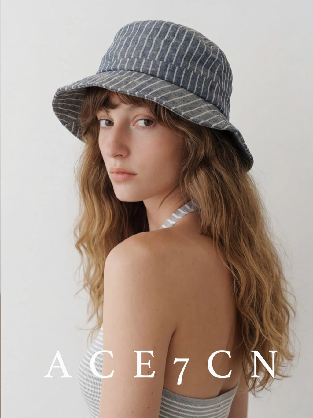 Striped Linen Bucket Hat — ACE7CN