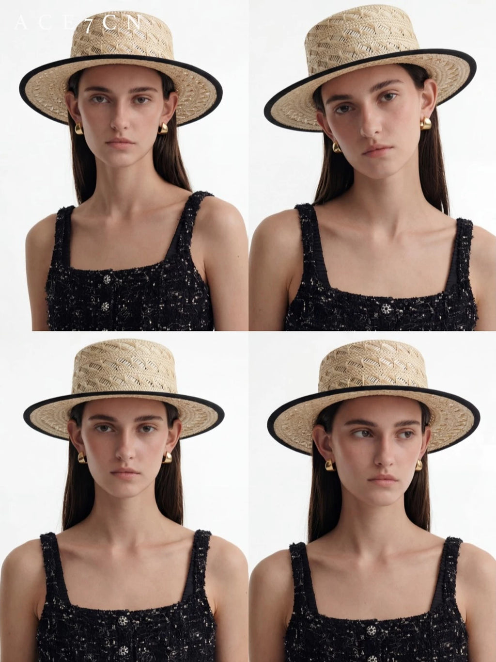 Hand-Woven Multicolor Straw Panama Hat — ACE7CN