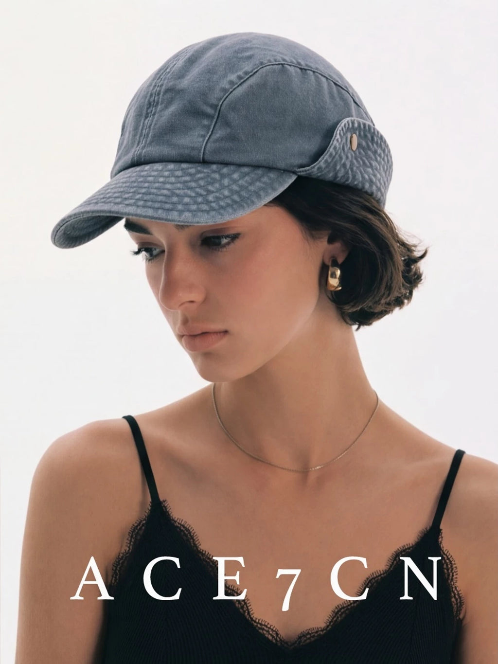 Sand-Washed Ear-Flap Riding Cap — ACE7CN