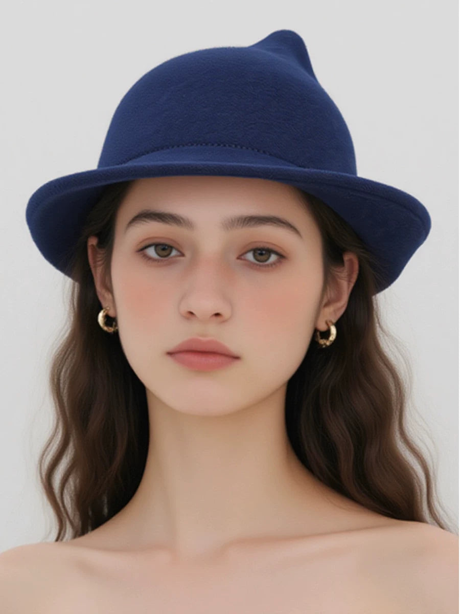 Pointed Roll-Brim Wool Felt Hat — ACE7CN