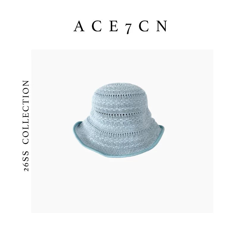 Foldable Openwork Crochet Bucket Hat — ACE7CN