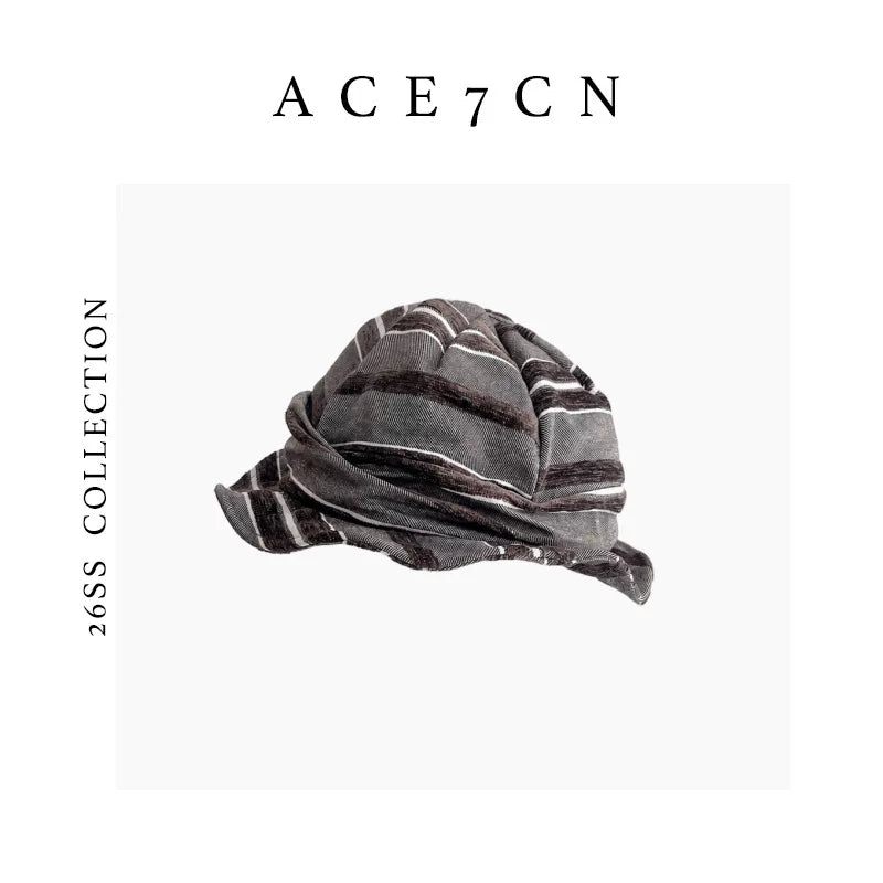 Striped Fabric Bucket Hat — ACE7CN