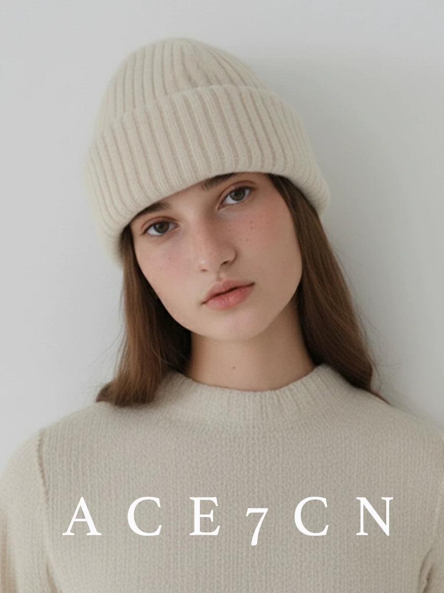 Roll-Brim Knit Beanie — ACE7CN