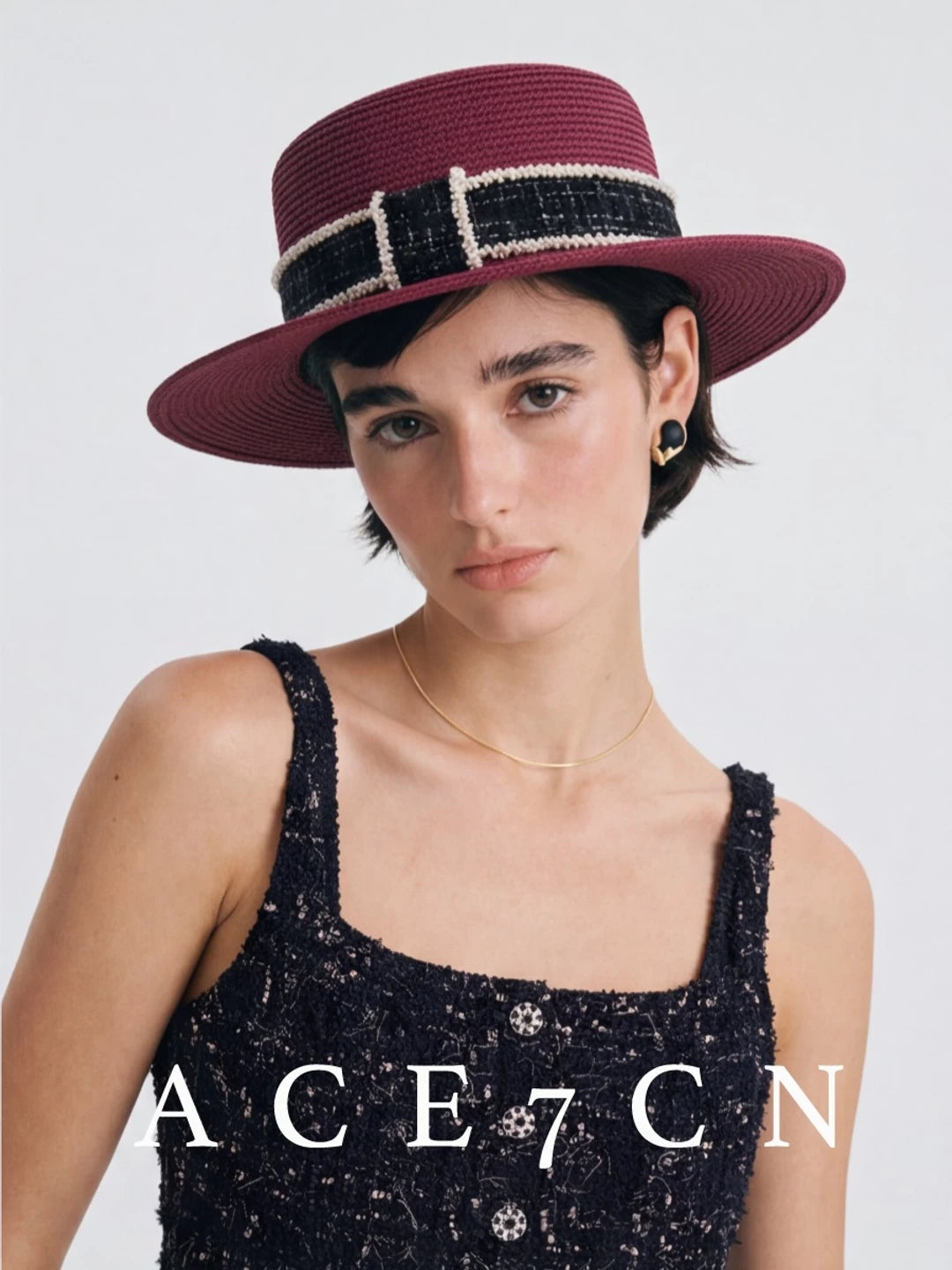 Fine Paper-Straw Wide-Brim Fedora — ACE7CN