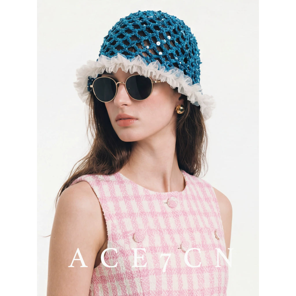 Sequin-Lace Crochet Beanie — ACE7CN