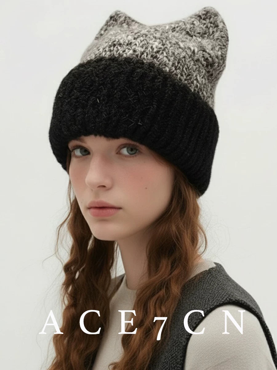 Fluffy Cat-Ear Ear-Flap Beanie — ACE7CN