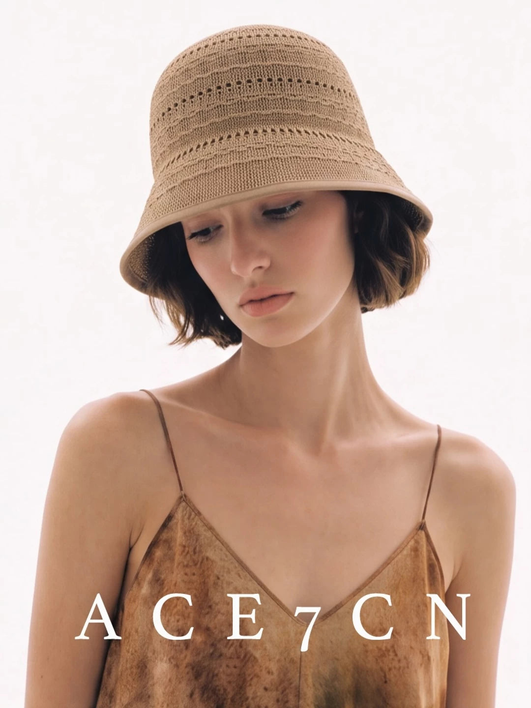 Foldable Openwork Crochet Bucket Hat — ACE7CN
