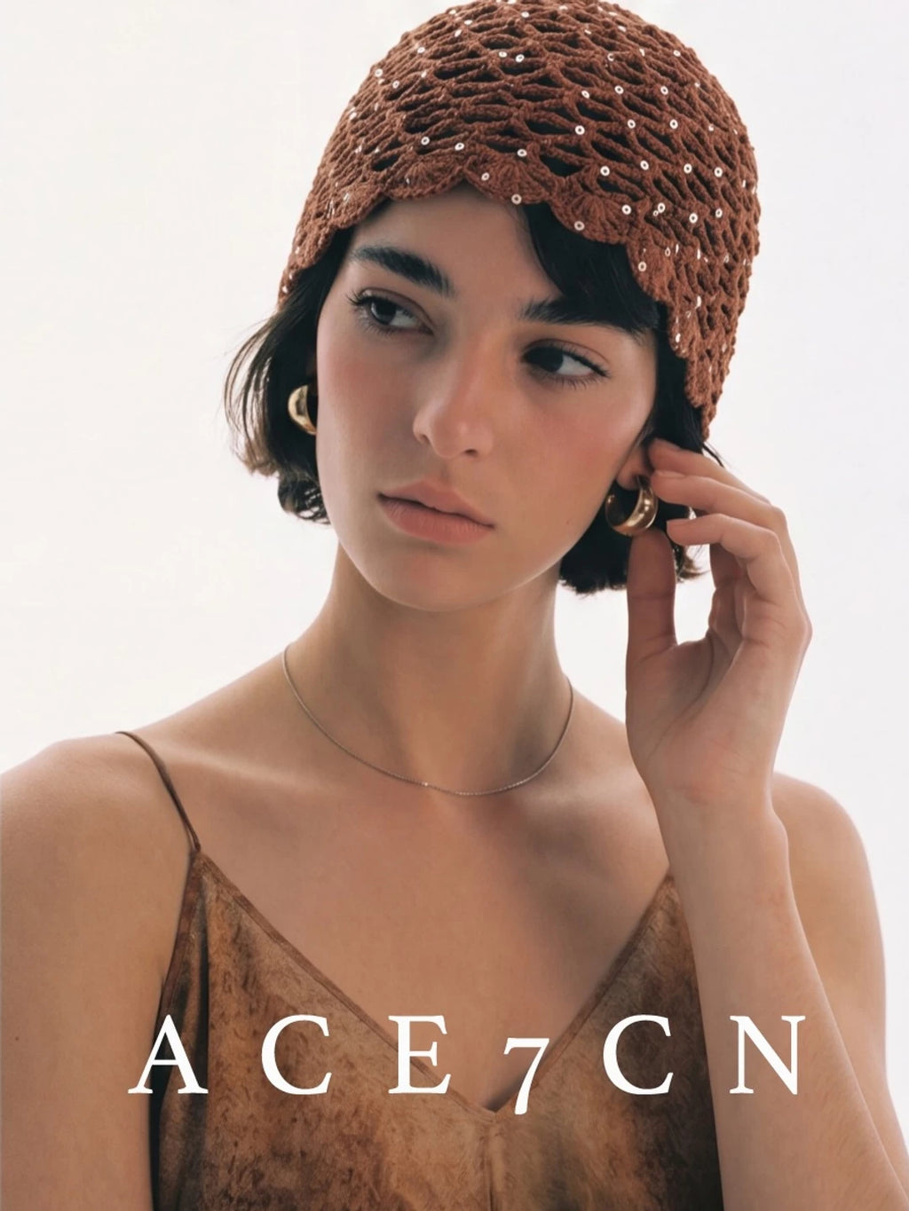 Sequin Crochet Headwrap Hat — ACE7CN