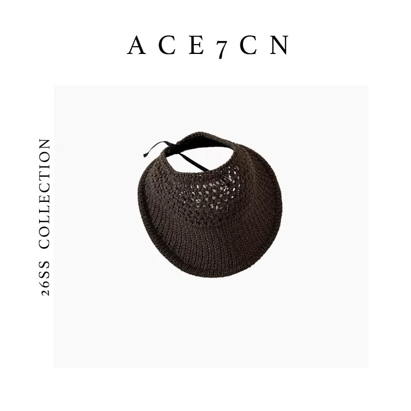Openwork Woven Wide-Brim Visor — ACE7CN