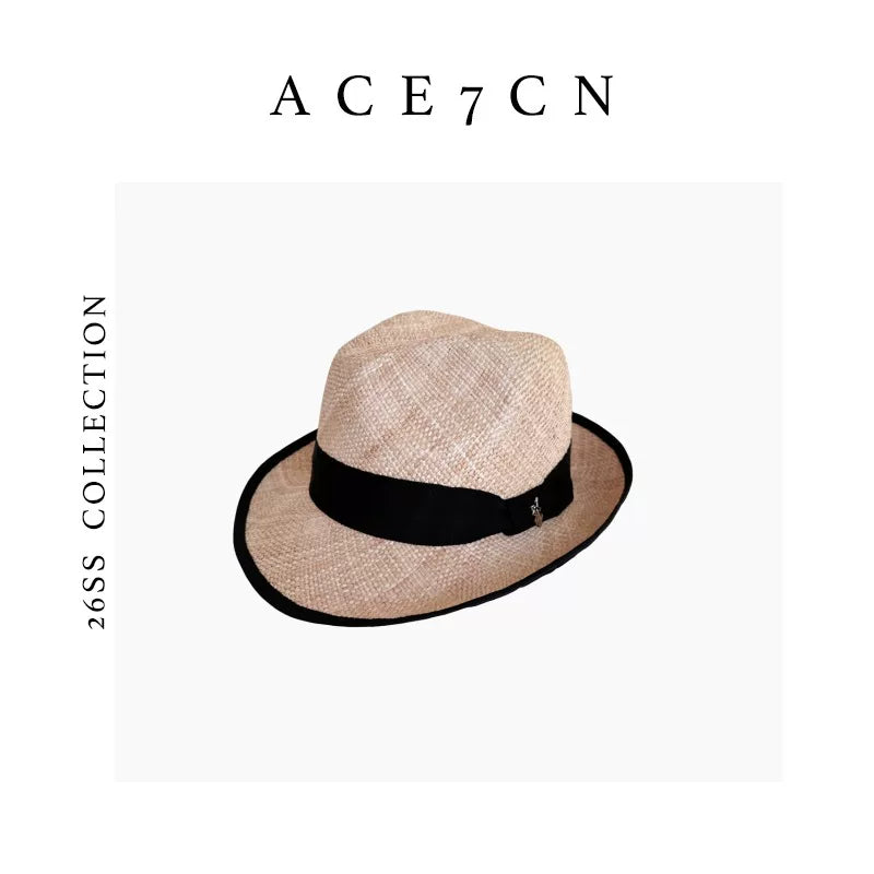 Flat-Top Straw Panama Hat — ACE7CN