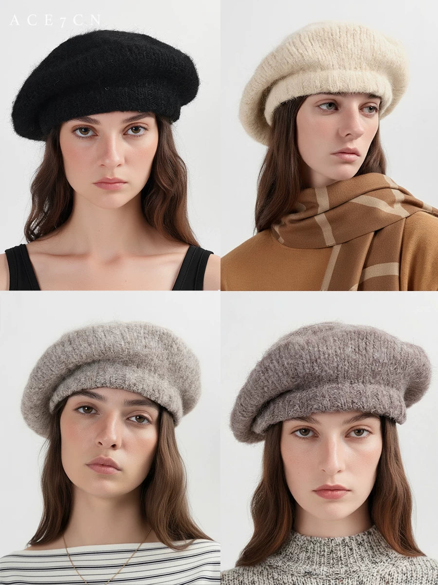 Slouchy Knit Wool Beret — ACE7CN