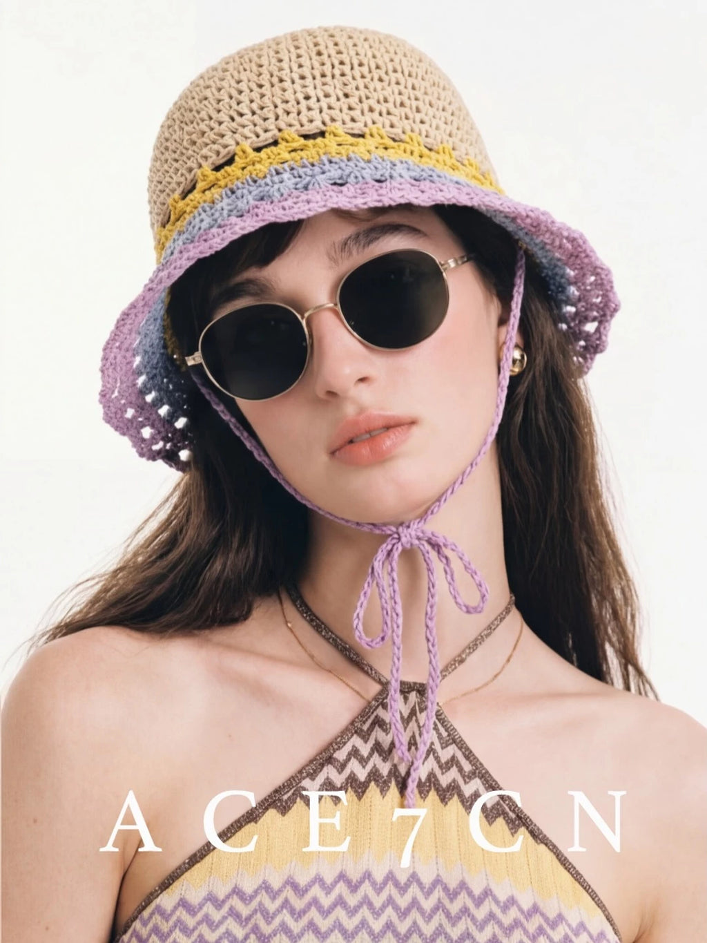 Rainbow Hand-Crochet Bucket Hat — ACE7CN