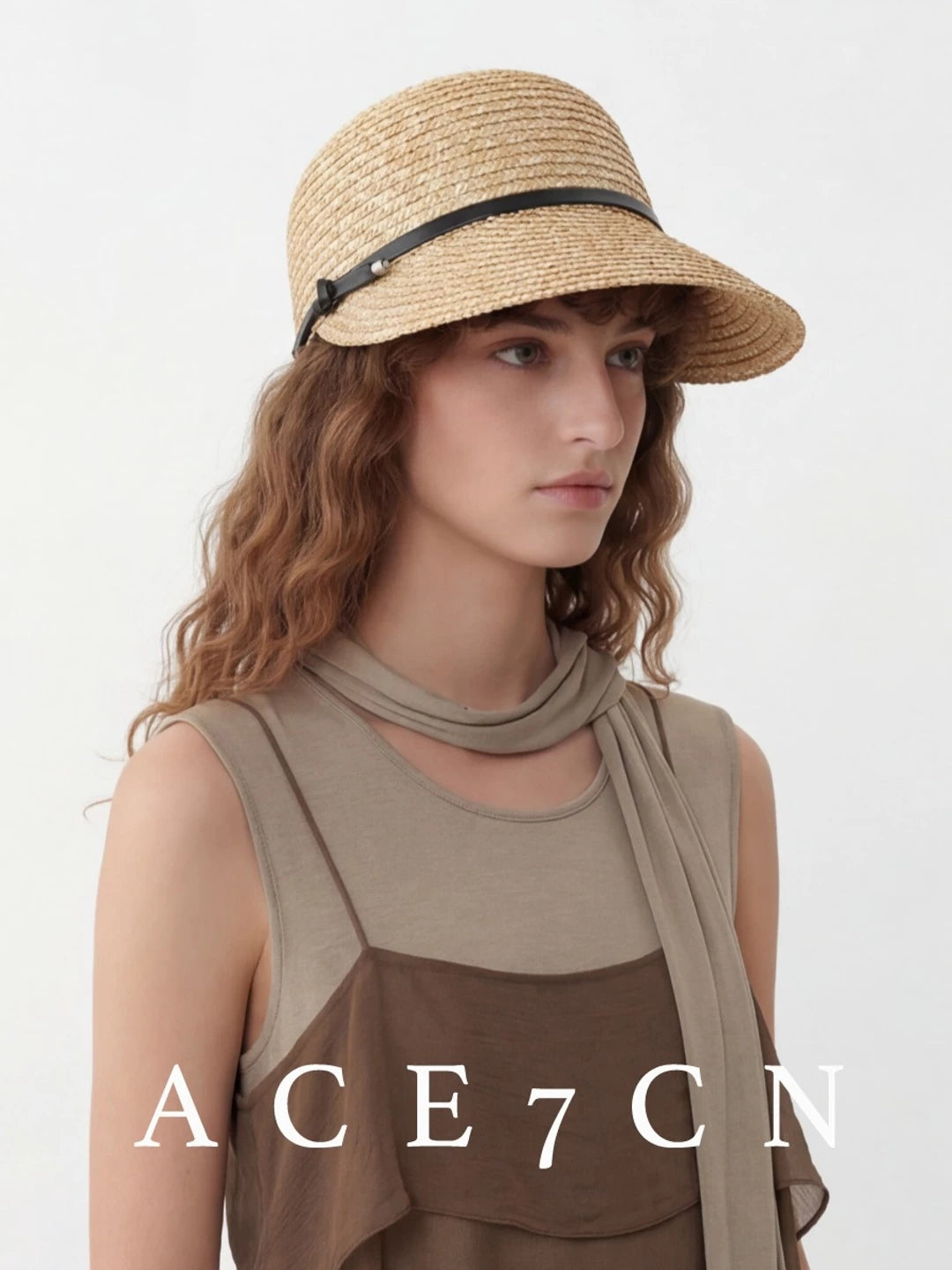 Hand-Woven Raffia Equestrian Cap — ACE7CN