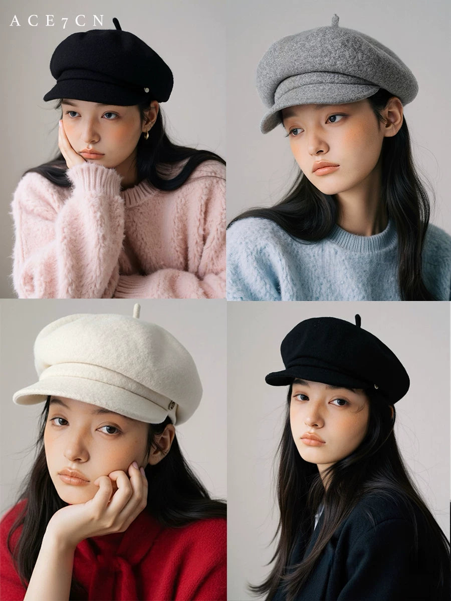 Octagonal Wool Painter Cap — ACE7CN