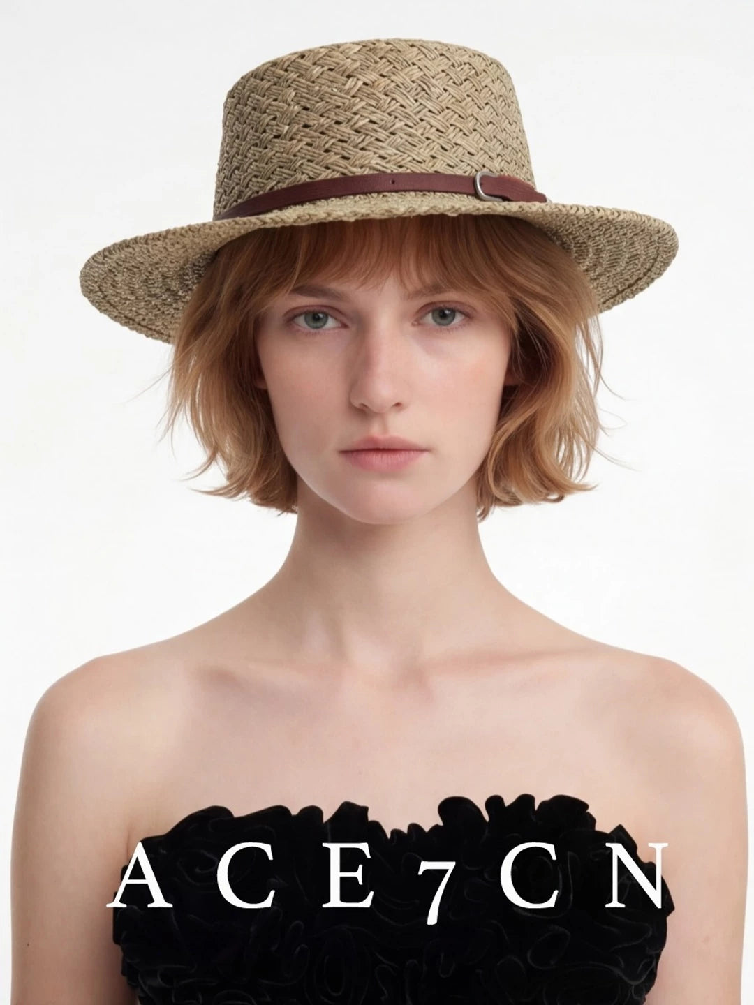 Multicolor Woven Straw Fedora — ACE7CN