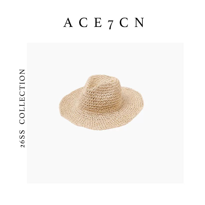 Wide-Brim Soft Straw Western Hat — ACE7CN