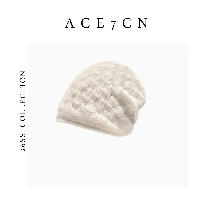 Hand-Crochet Wool-Angora Plush Beanie — ACE7CN