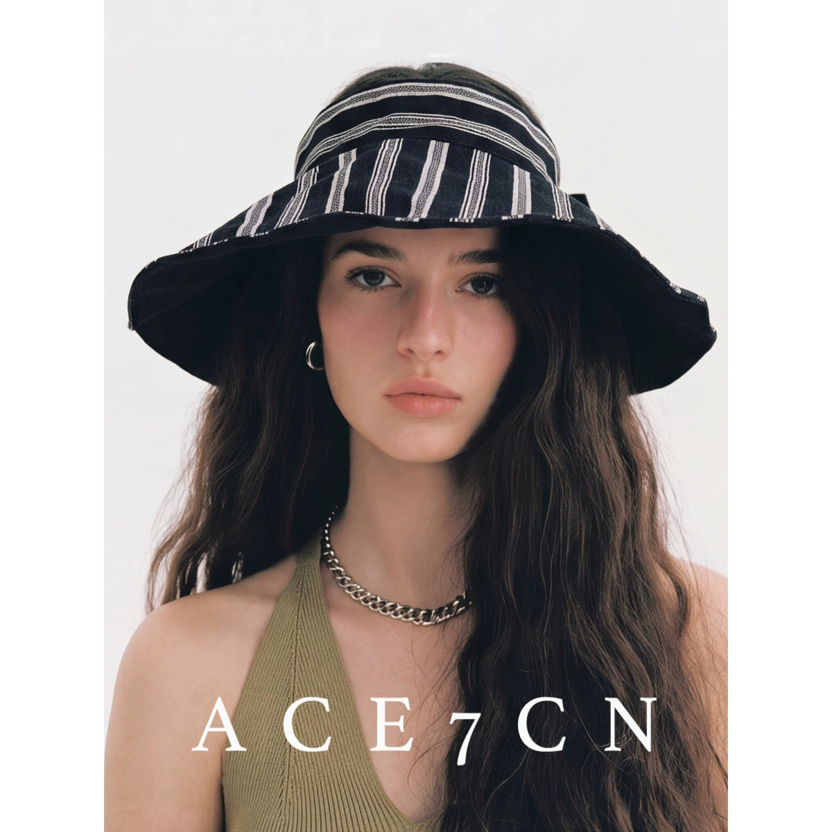 Striped Roll-Brim Visor — ACE7CN