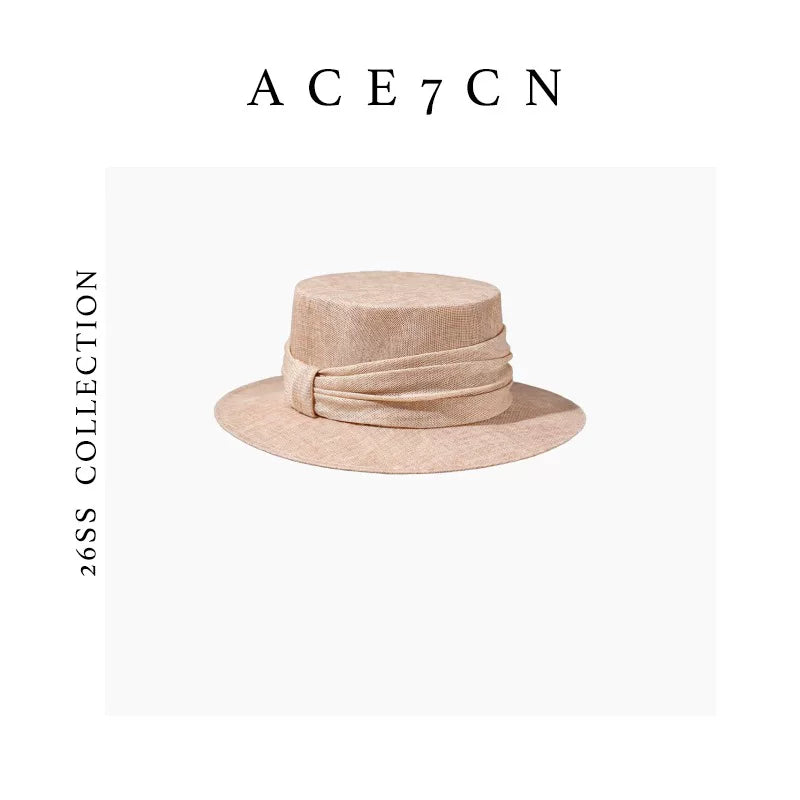Handmade Wide-Brim Straw Boater — ACE7CN
