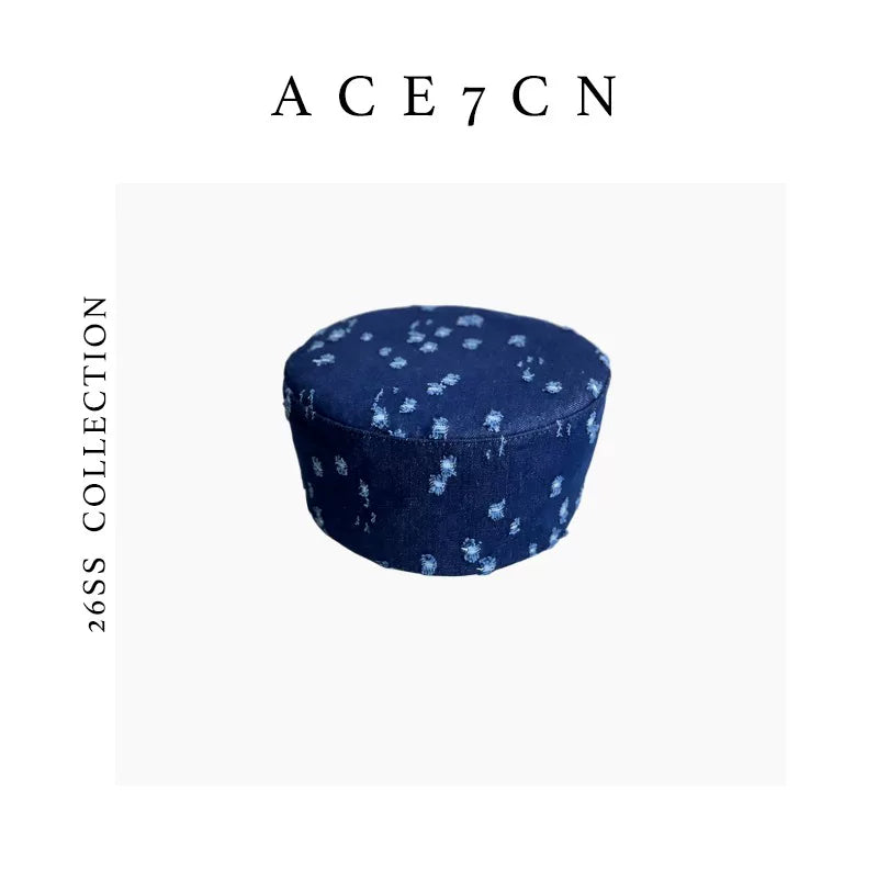Denim Pillbox Hat — ACE7CN