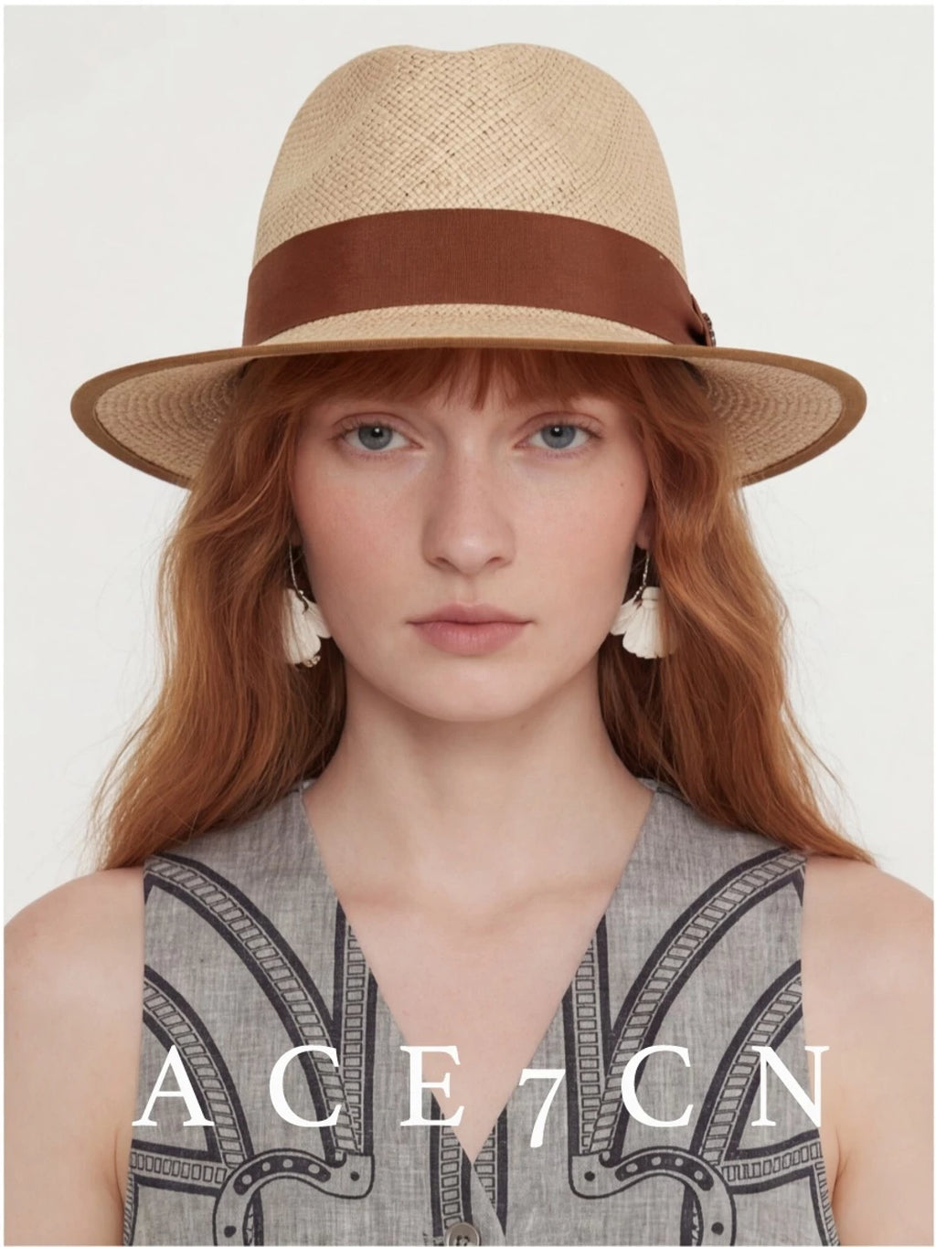 Flat-Top Straw Panama Hat — ACE7CN