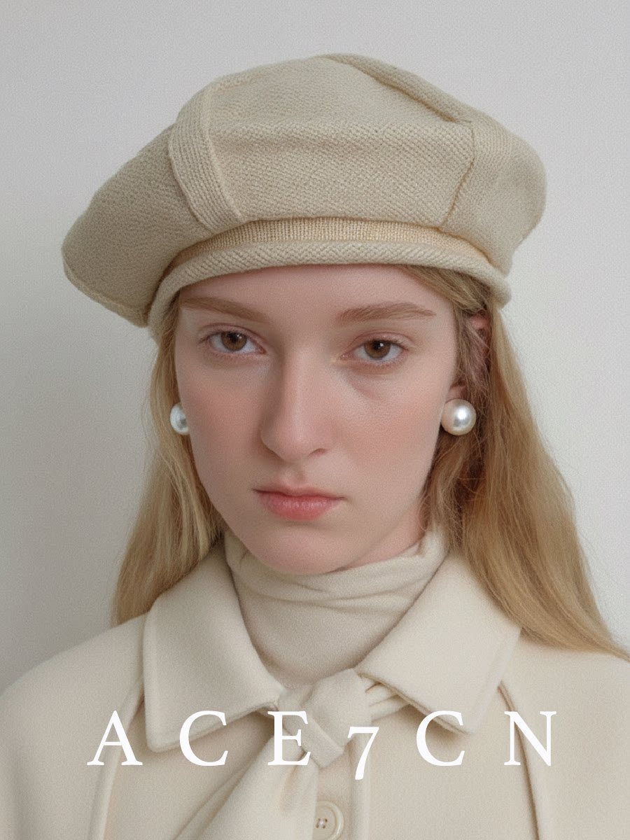 Octagonal Knit Wool Painter Beret — ACE7CN