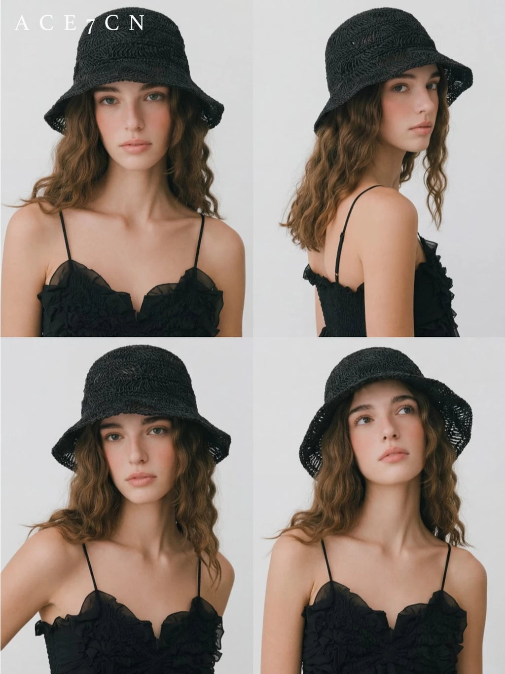 Openwork Lampshade Bucket Hat — ACE7CN