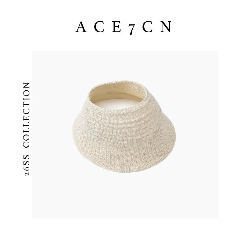 Openwork Woven Wide-Brim Visor — ACE7CN