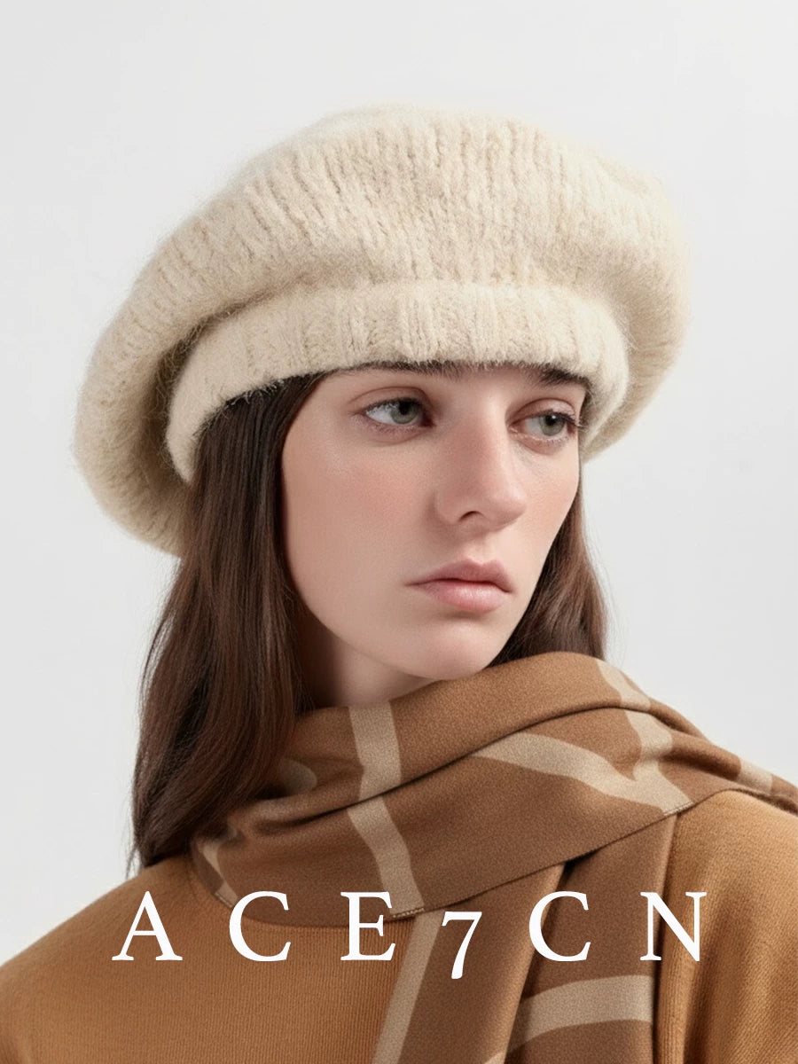 Slouchy Knit Wool Beret — ACE7CN