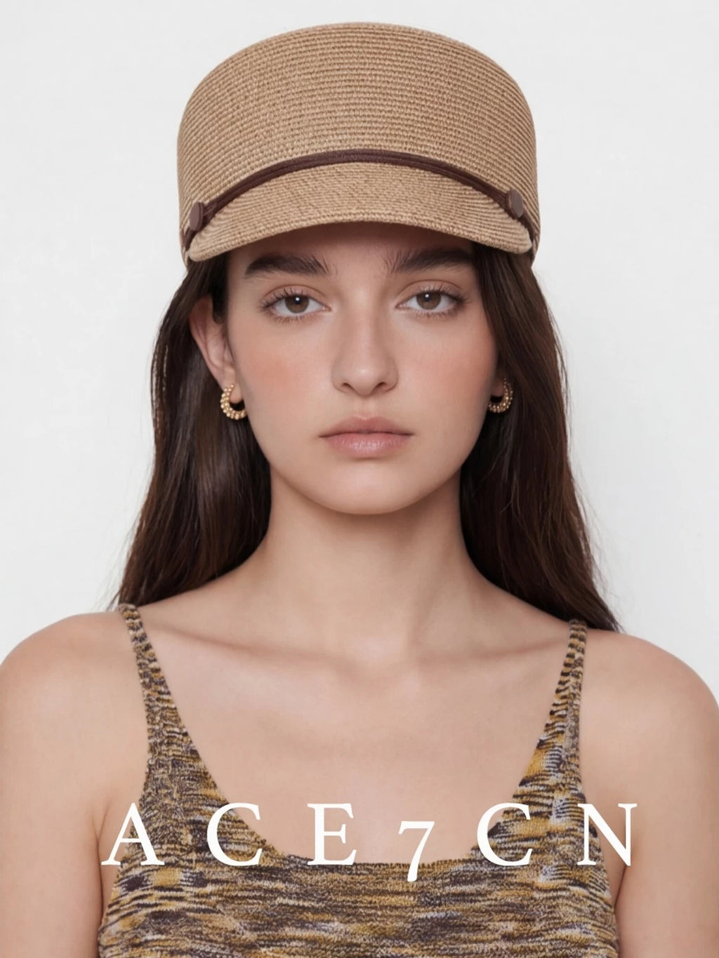 Woven Straw Riding Cap — ACE7CN