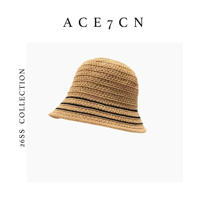 Two-Tone Striped Bucket Hat — ACE7CN