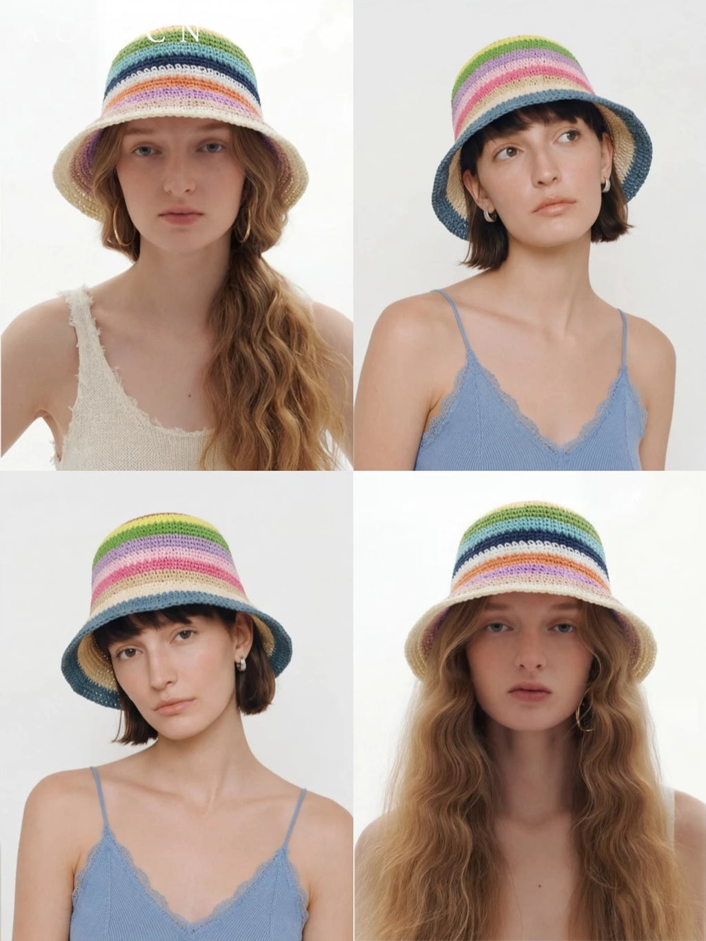 Rainbow-Stripe Bucket Hat — ACE7CN