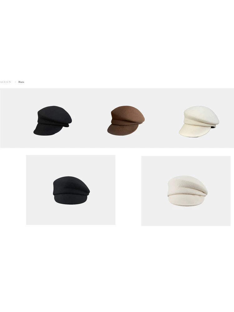 Octagonal Wool Newsboy Cap — ACE7CN