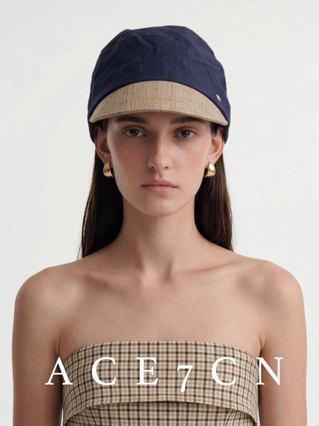 Pleated Linen-Textured Baseball Cap — ACE7CN