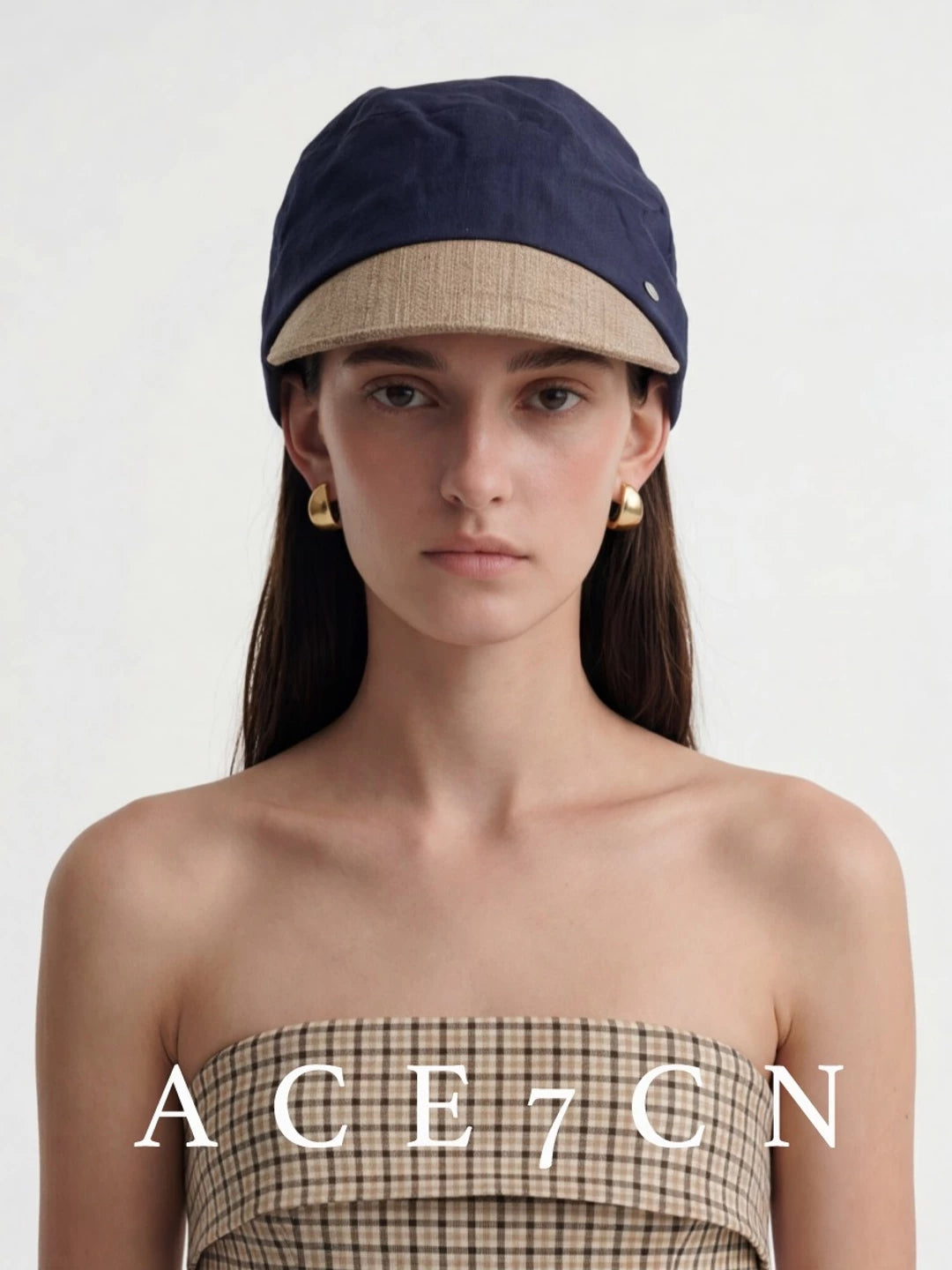 Pleated Linen-Textured Baseball Cap — ACE7CN