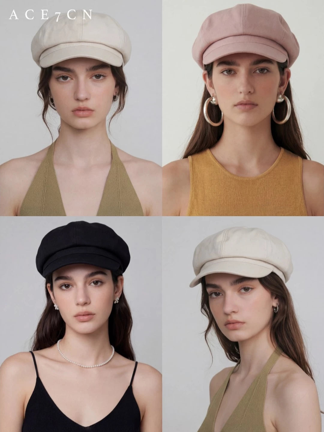 Matte Cotton Newsboy Cap — ACE7CN