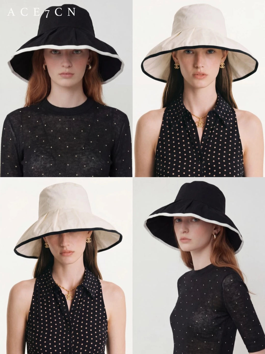 Pinched-Pleat Cloche Bucket Hat — ACE7CN