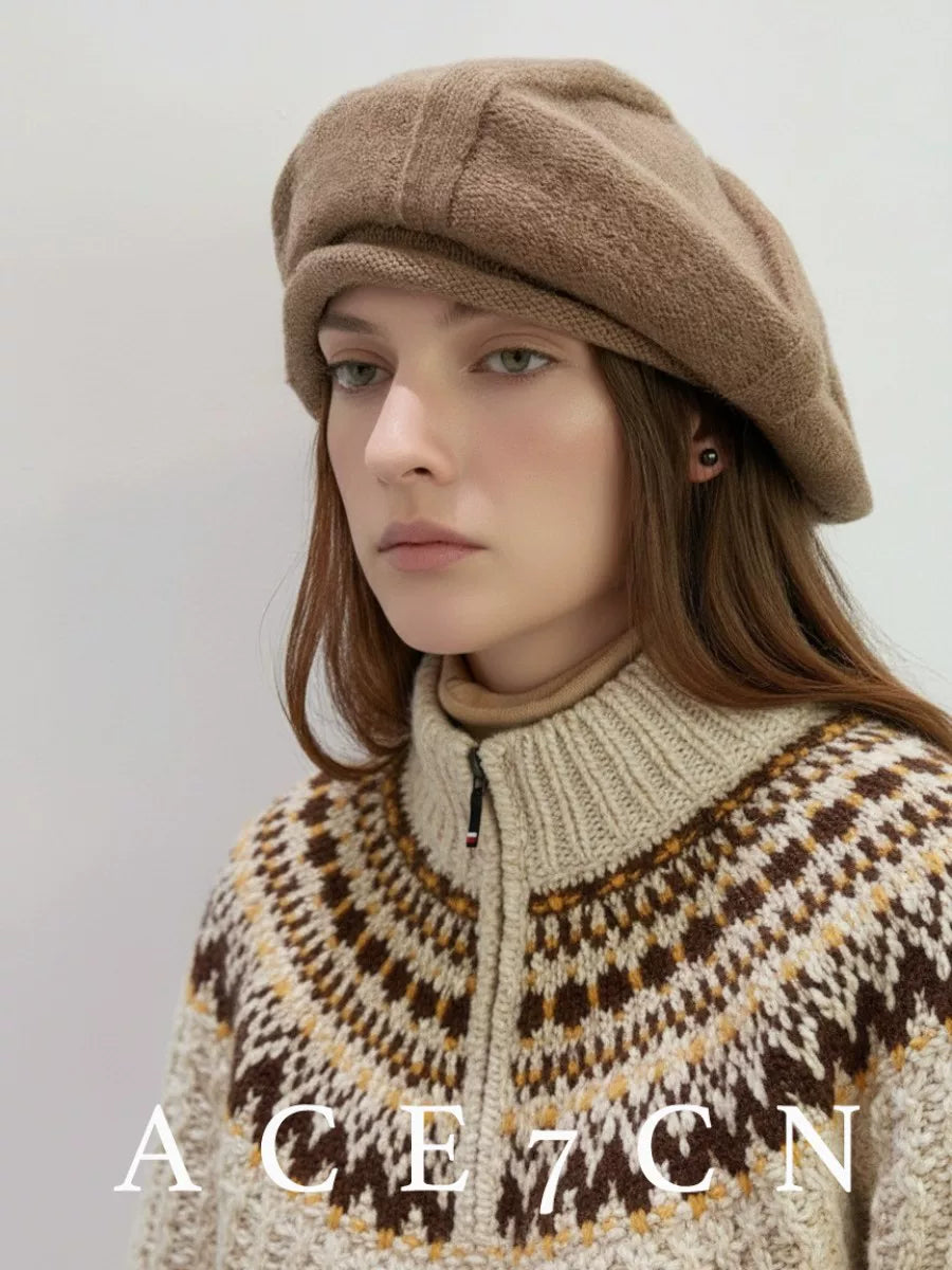 Soft Knit Wool Painter Beret — ACE7CN
