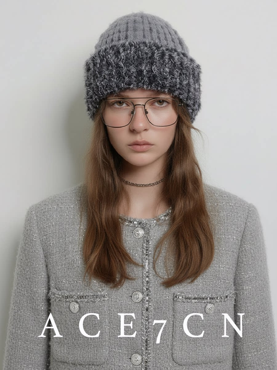 Pineapple-Stitch Cuffed Beanie — ACE7CN