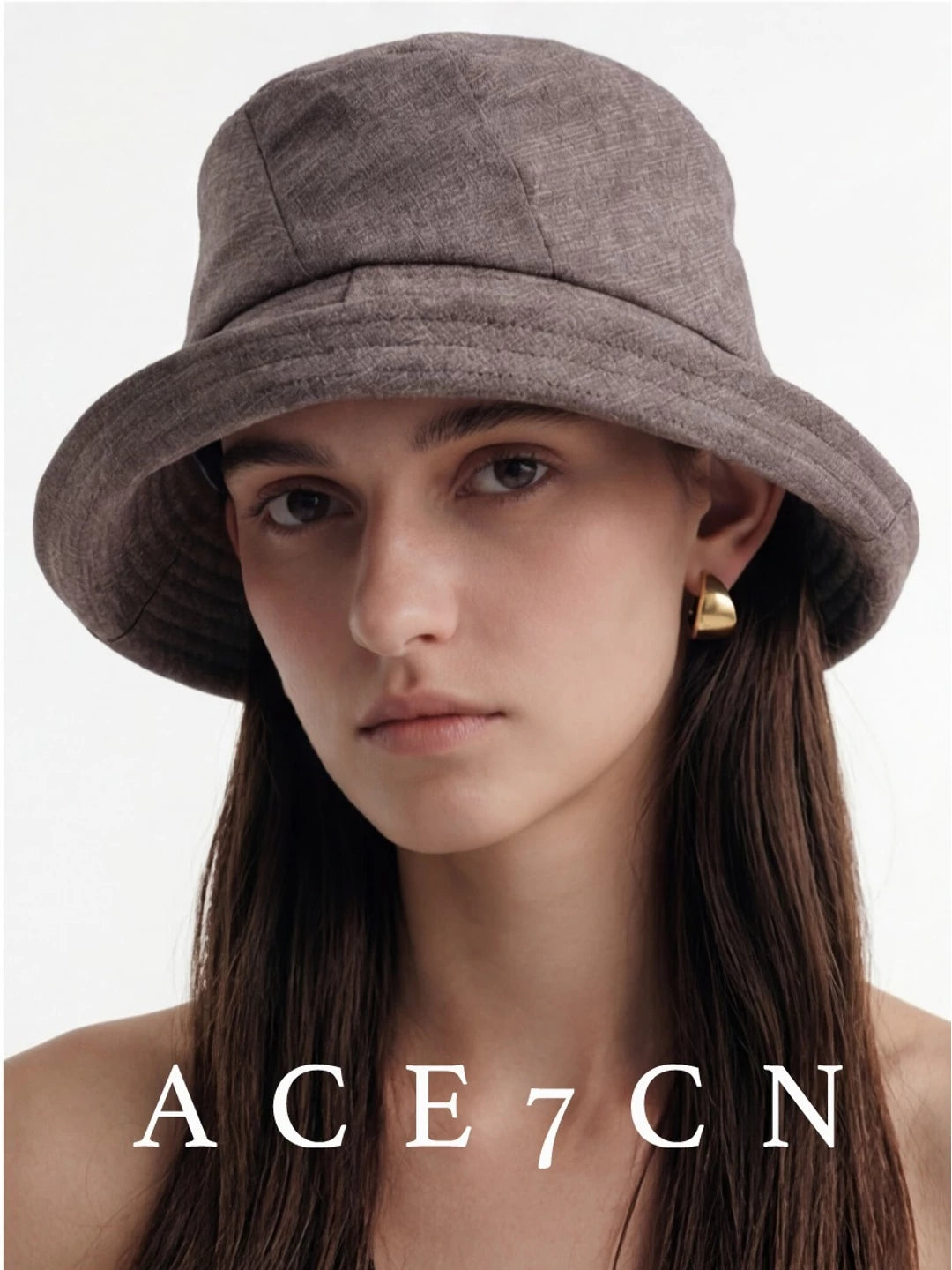 Pleated Roll-Brim Bucket Hat — ACE7CN