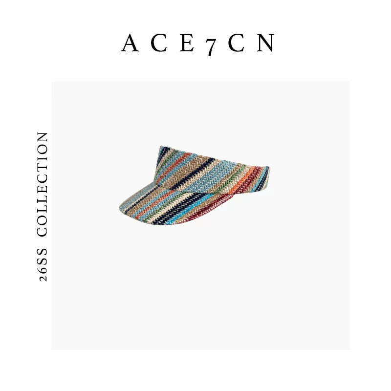 Rainbow-Stripe Headband Visor — ACE7CN