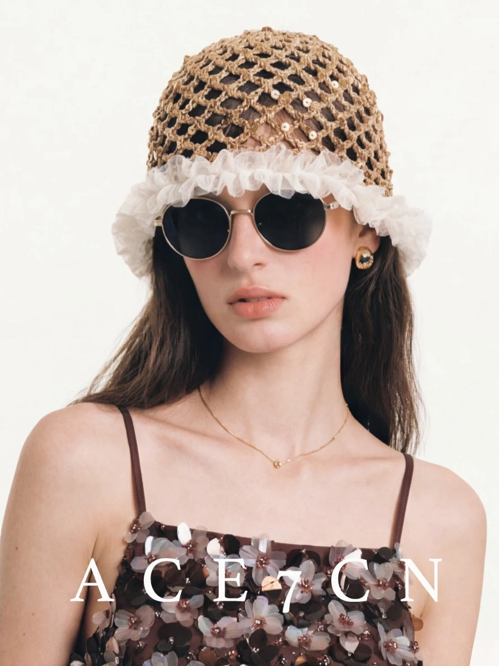 Sequin-Lace Crochet Beanie — ACE7CN