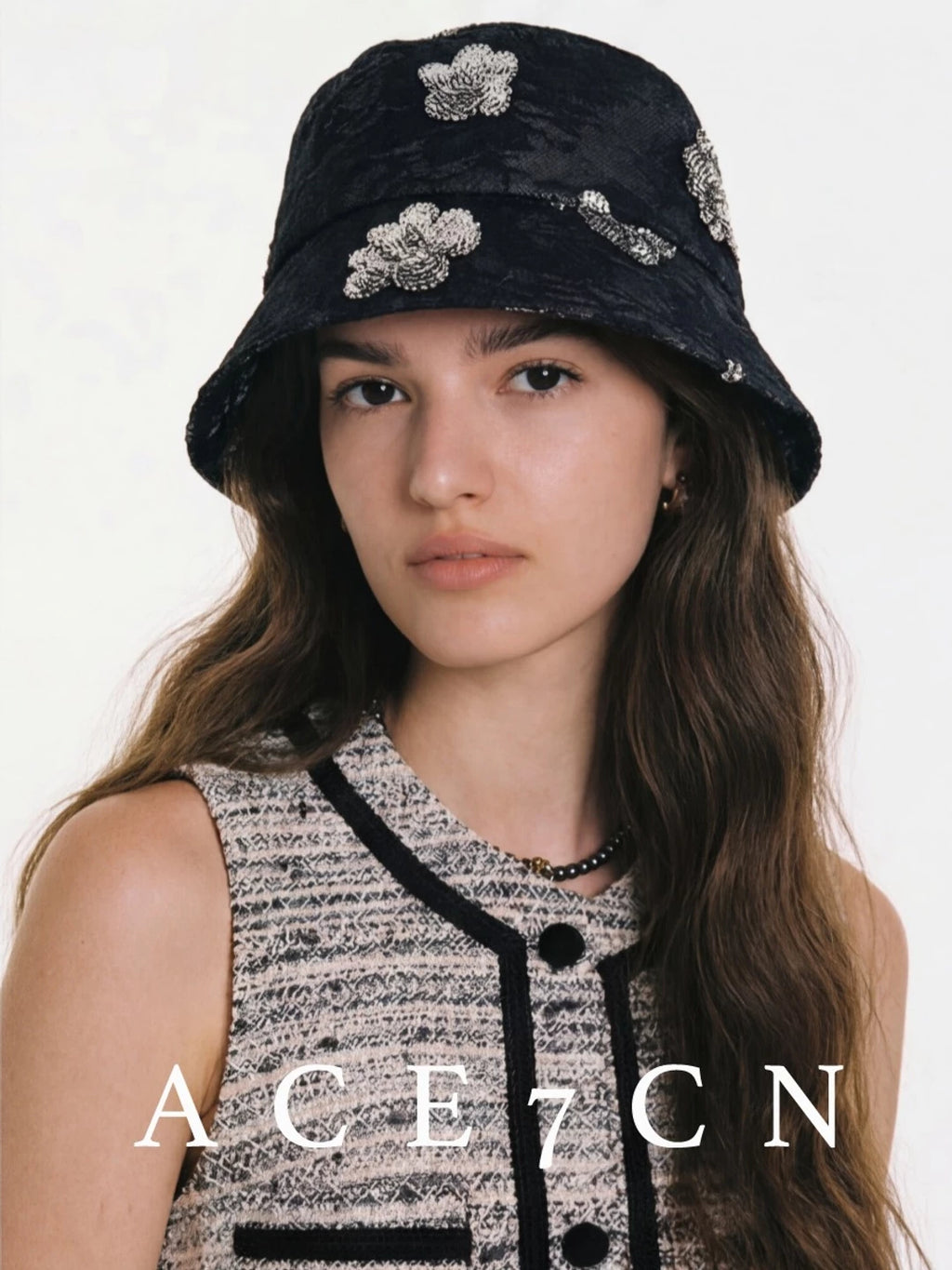 Floral Tencel-Linen Beret — ACE7CN