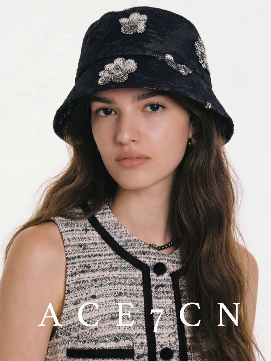 Floral Tencel-Linen Beret — ACE7CN