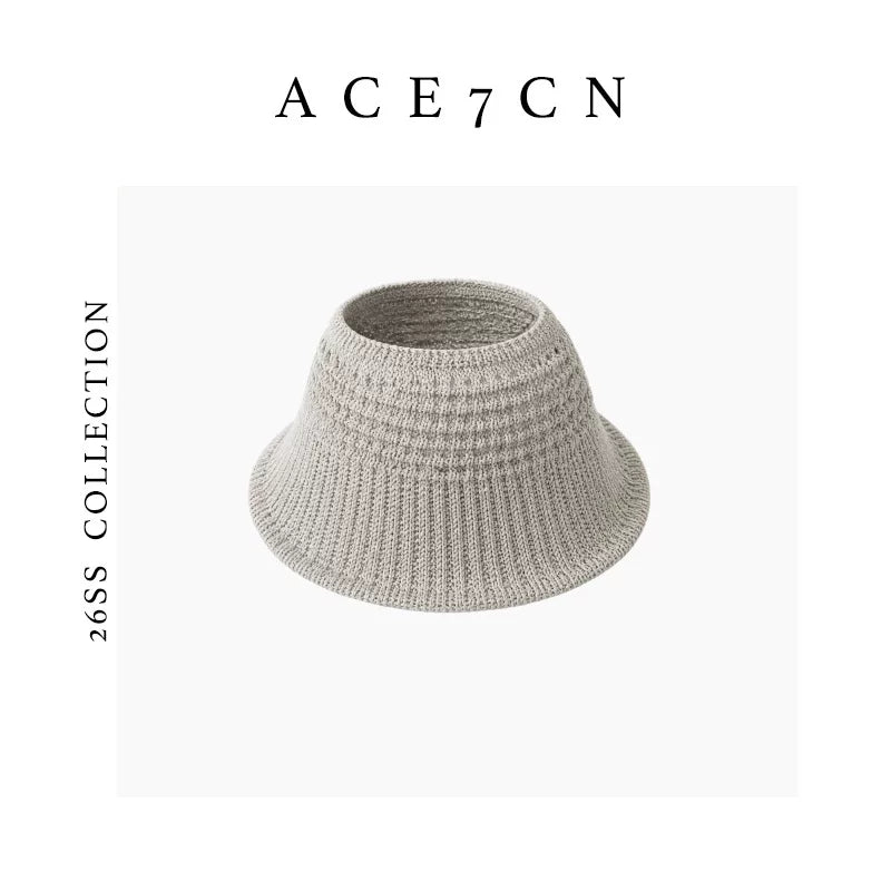 Openwork Woven Wide-Brim Visor — ACE7CN