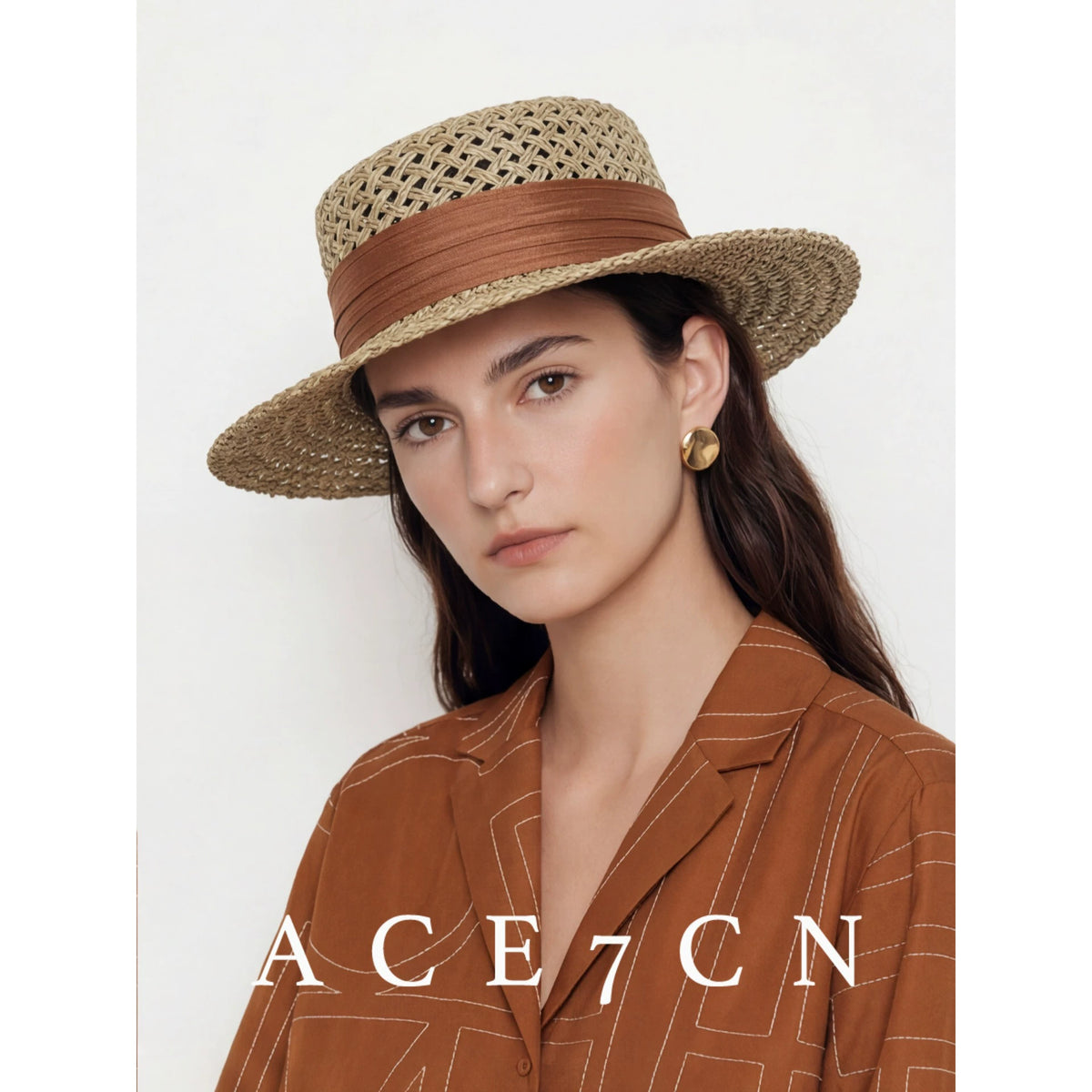 Openwork Silk-Straw Fedora — ACE7CN