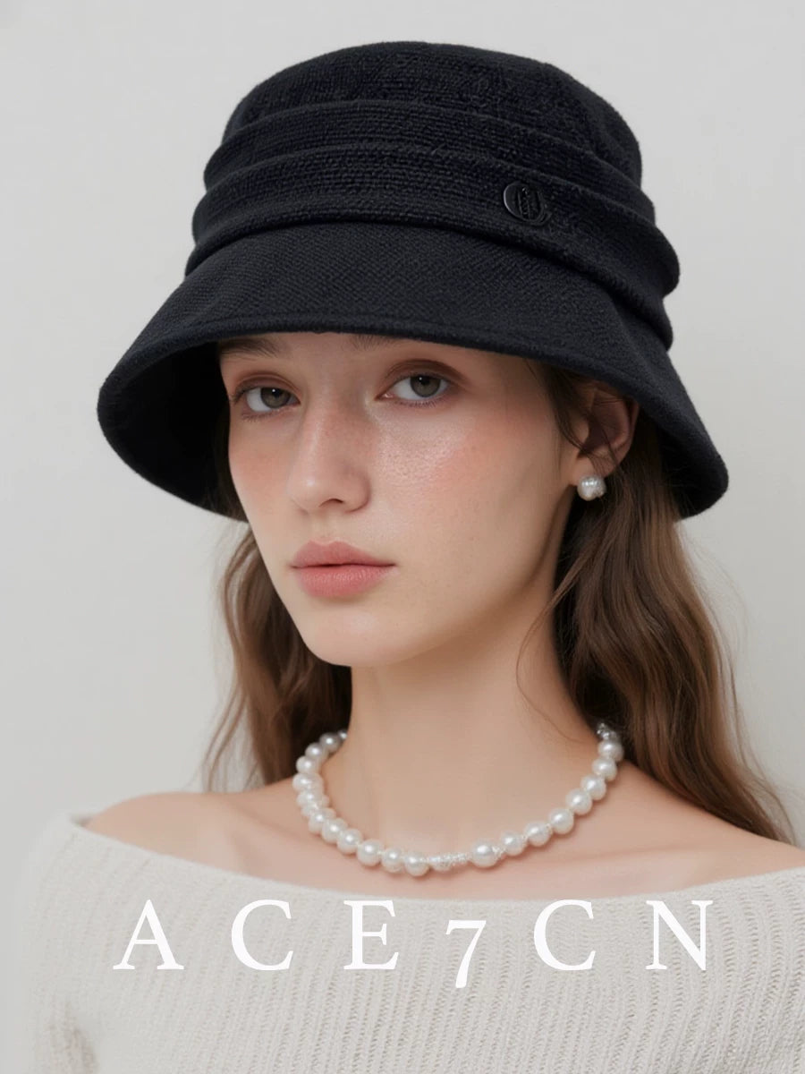 Short-Brim Tweed Bucket Hat — ACE7CN