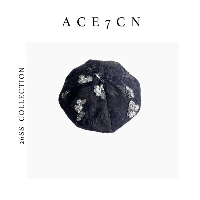 Floral Tencel-Linen Beret — ACE7CN