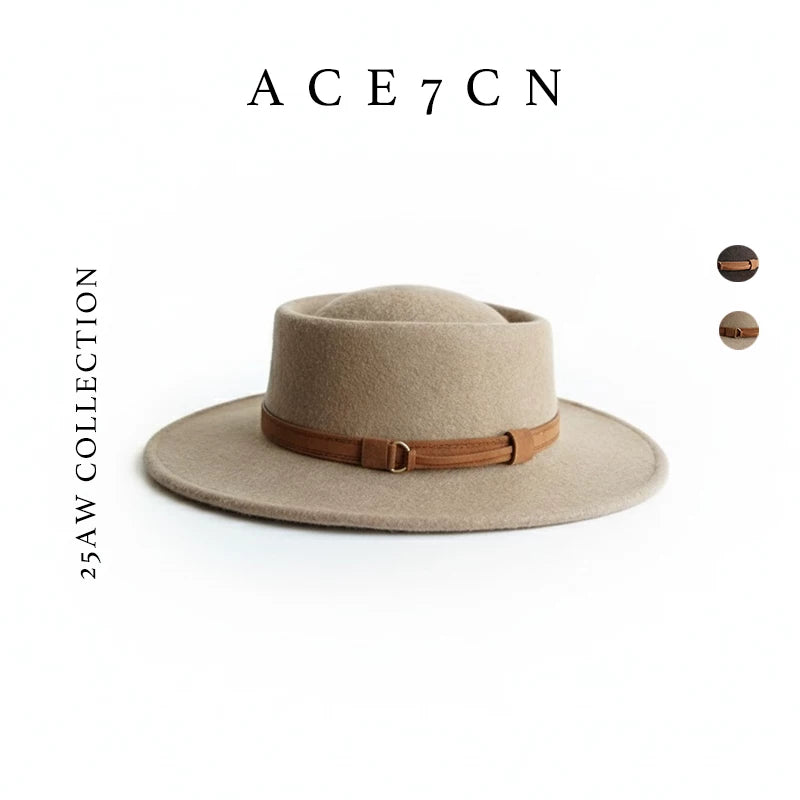 Buckle-Belt Wool Panama Hat — ACE7CN