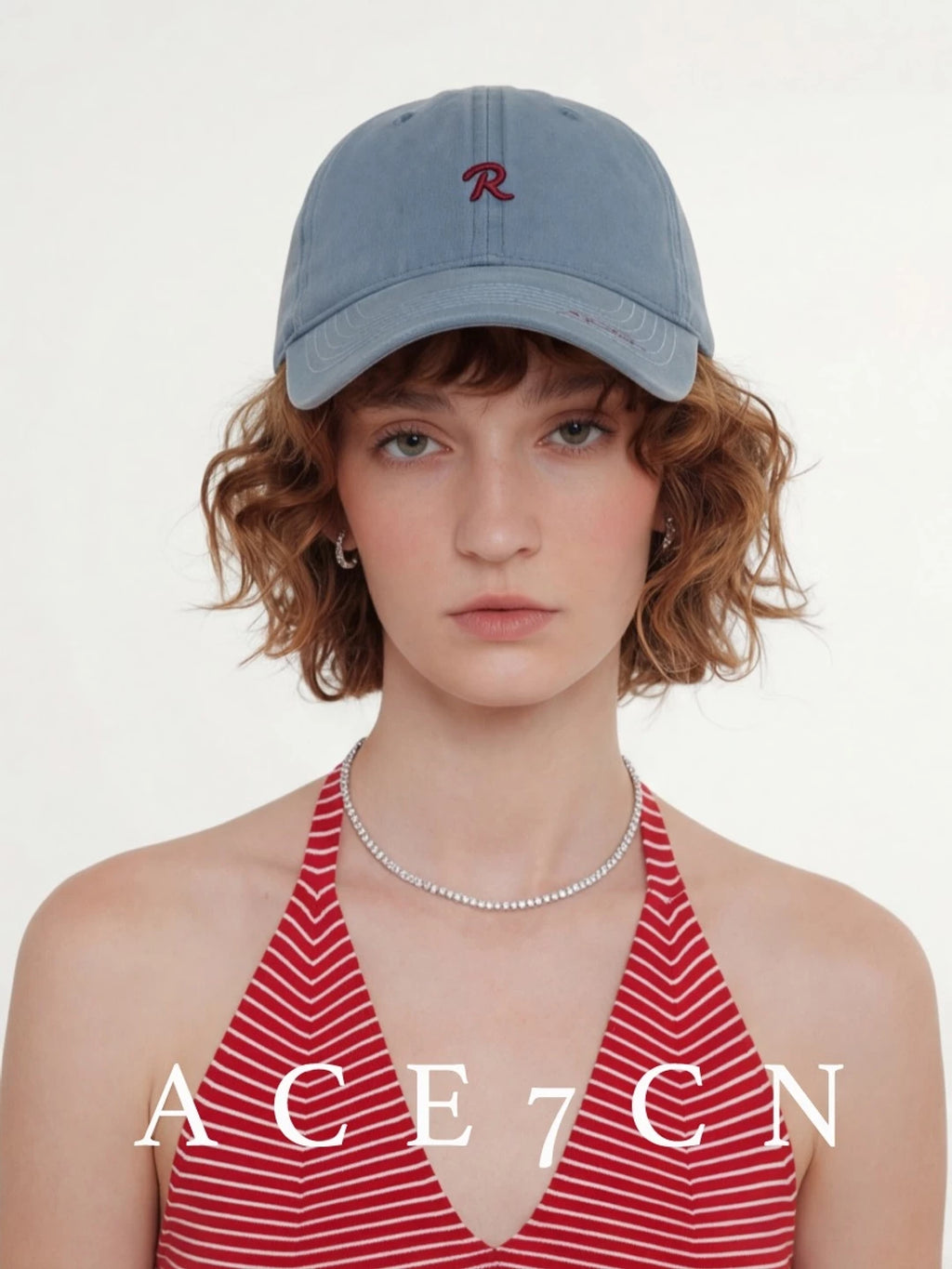 Embroidered Soft-Crown Denim Baseball Cap — ACE7CN